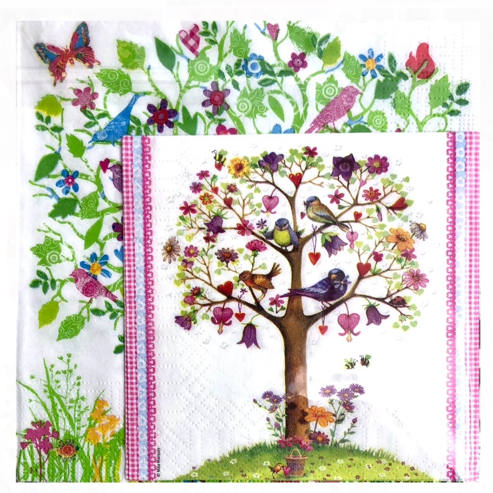 Ppd Set of Two (2) Assorted Individual DIY Decoupage Craft Napkins: Tree of Life
